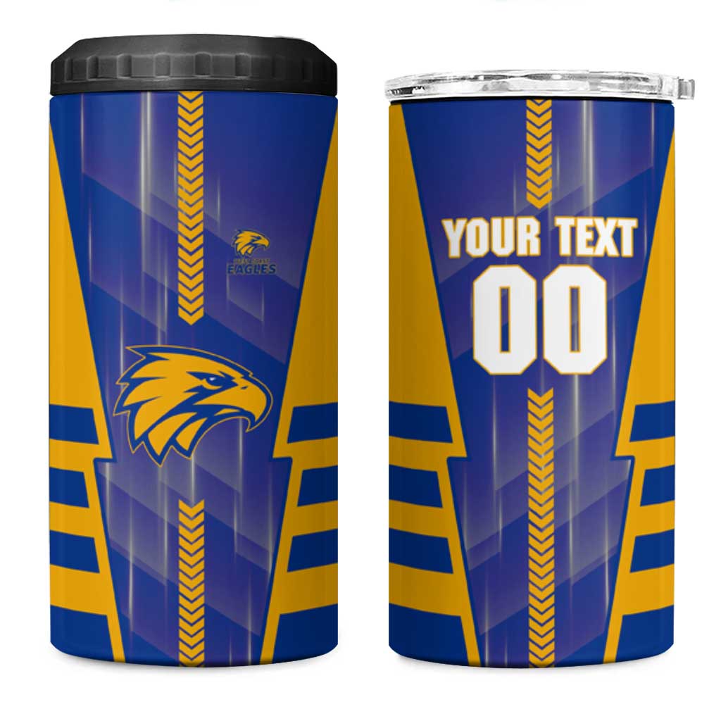 Personalized West Coast Eagles 4 in 1 Can Cooler Tumbler Modern Geometric Sports Graphic Style
