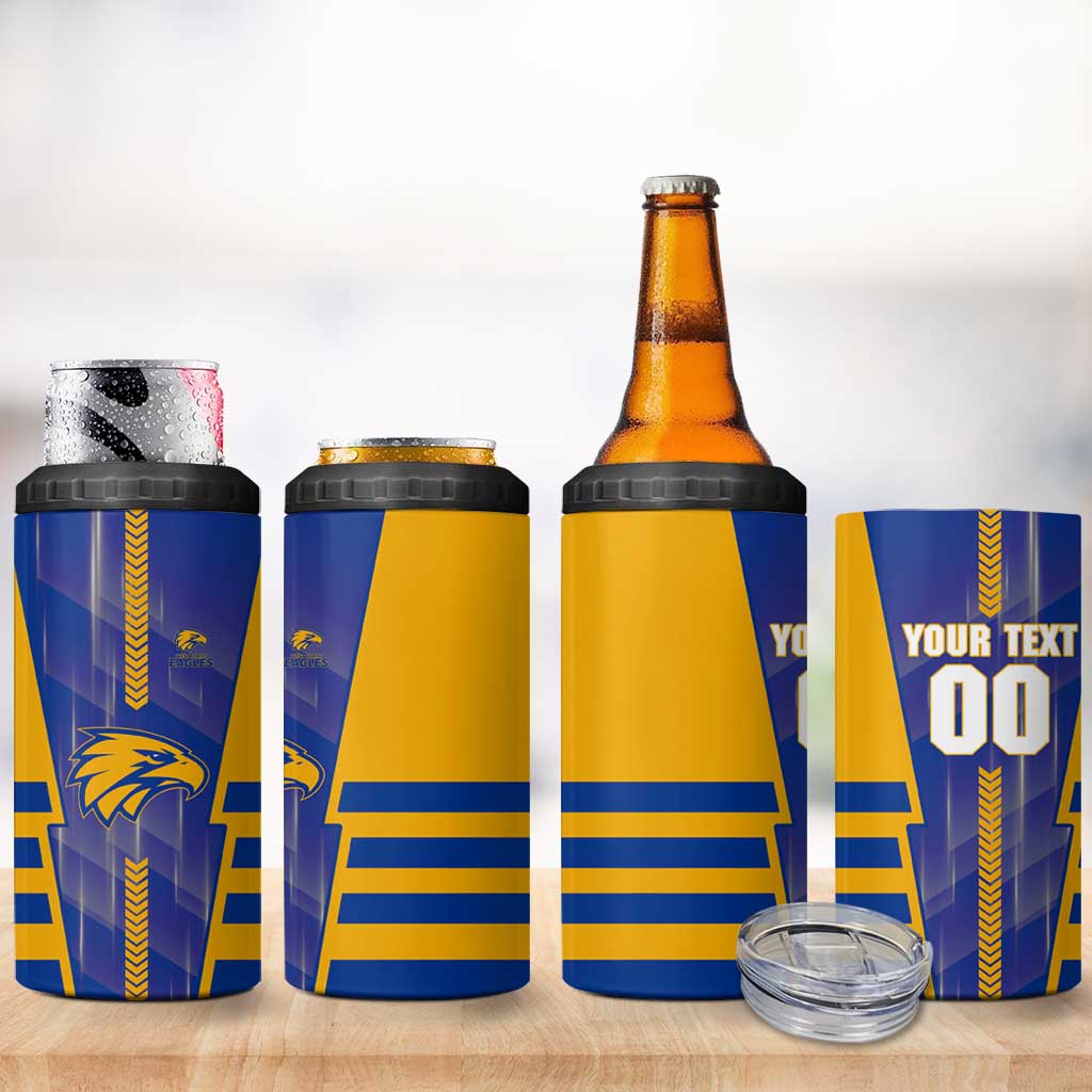 Personalized West Coast Eagles 4 in 1 Can Cooler Tumbler Modern Geometric Sports Graphic Style