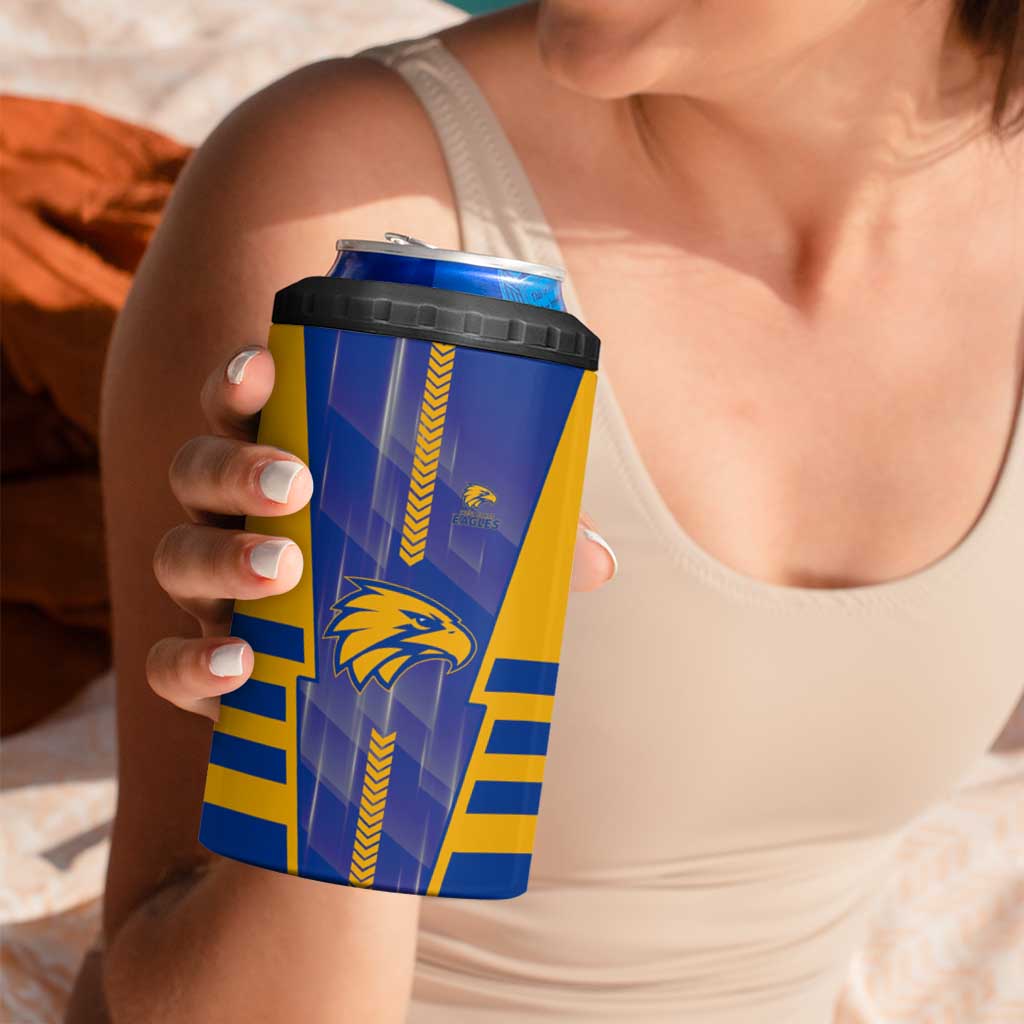 Personalized West Coast Eagles 4 in 1 Can Cooler Tumbler Modern Geometric Sports Graphic Style