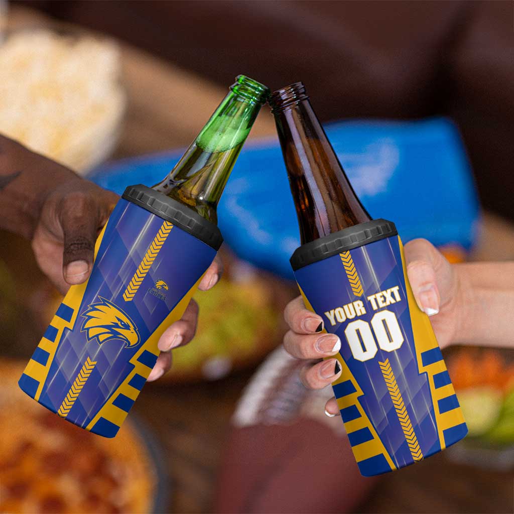 Personalized West Coast Eagles 4 in 1 Can Cooler Tumbler Modern Geometric Sports Graphic Style