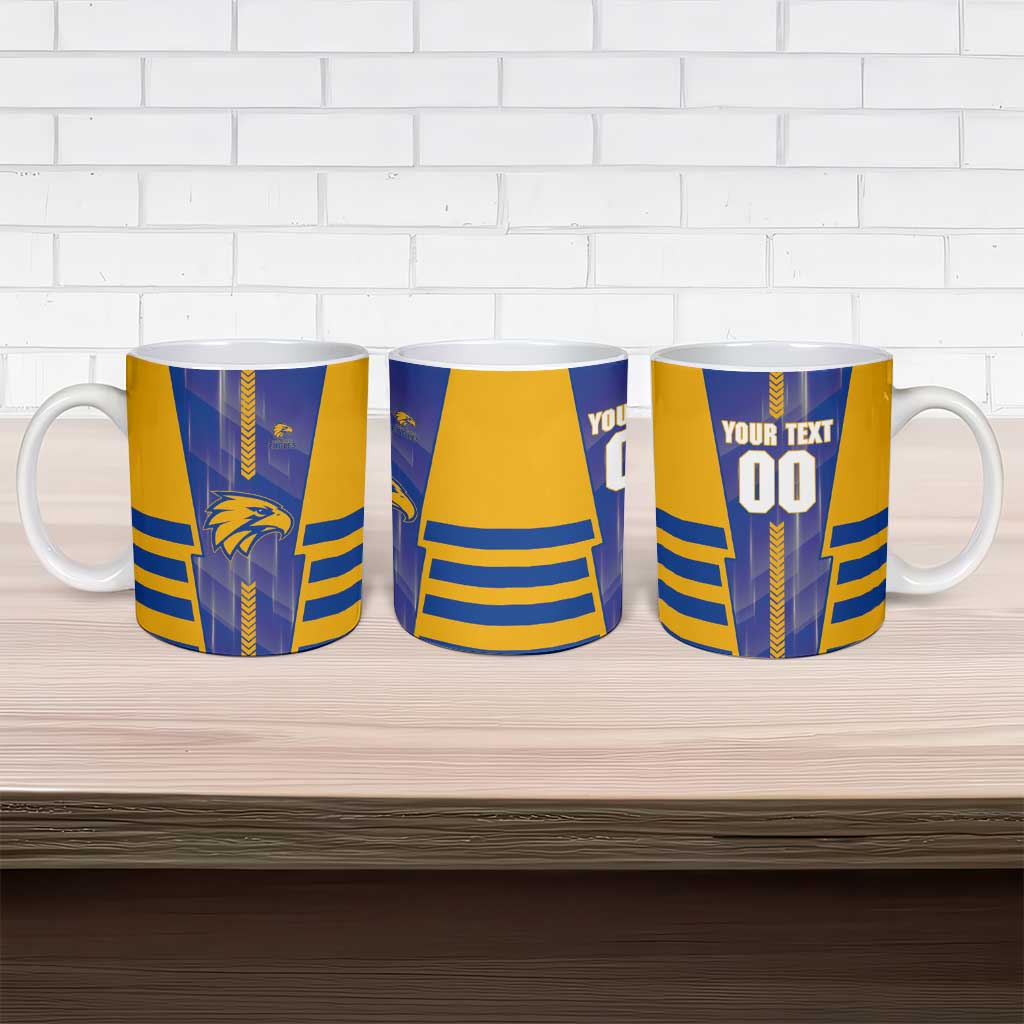 Personalized West Coast Eagles Ceramic Mug Modern Geometric Sports Graphic Style