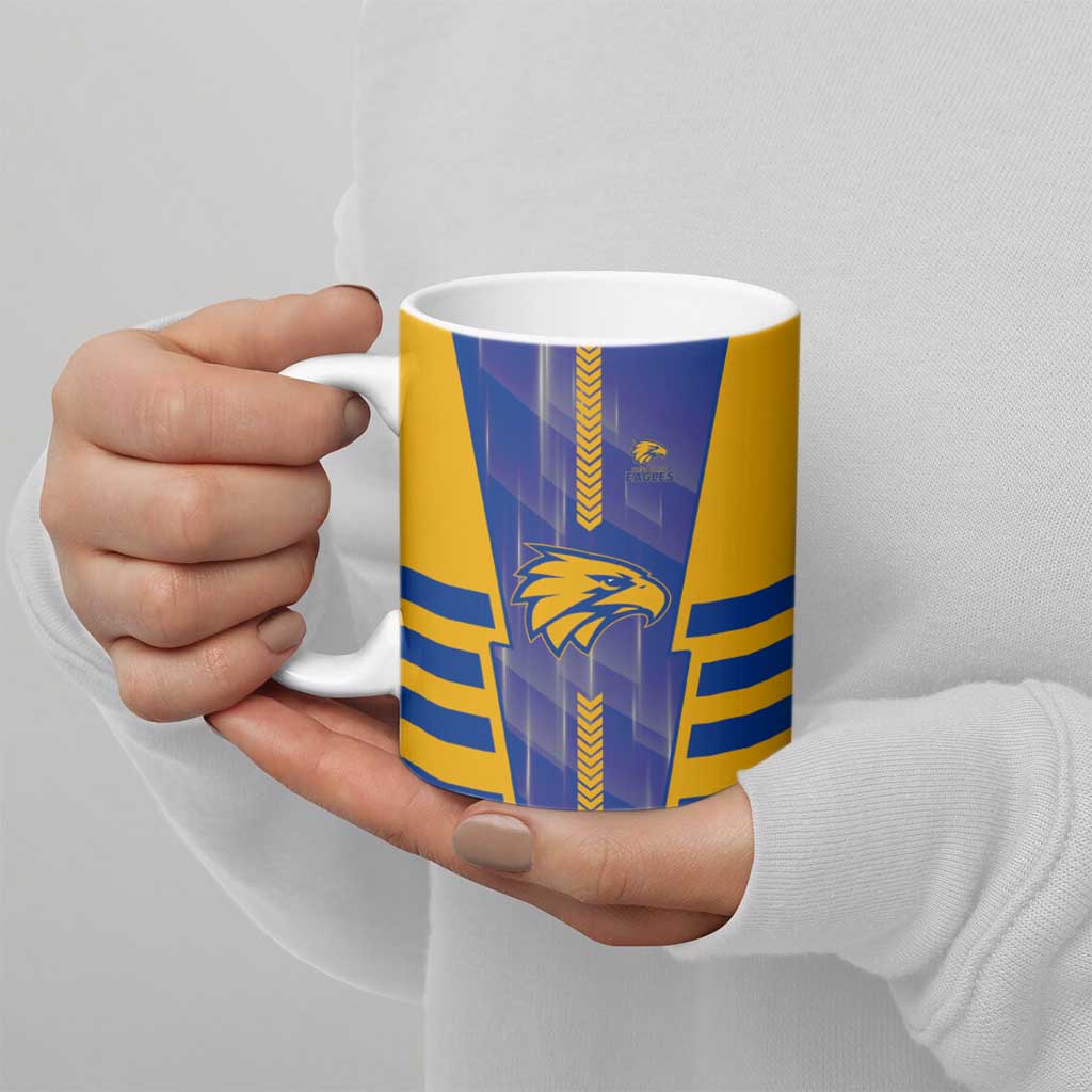 Personalized West Coast Eagles Ceramic Mug Modern Geometric Sports Graphic Style