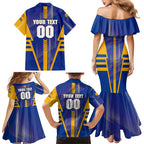 Personalized West Coast Eagles Family Matching Mermaid Dress and Hawaiian Shirt Modern Geometric Sports Graphic Style