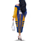 Personalized West Coast Eagles Family Matching Off The Shoulder Long Sleeve Dress and Hawaiian Shirt Modern Geometric Sports Graphic Style