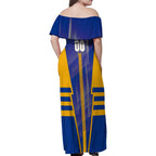 Personalized West Coast Eagles Family Matching Off Shoulder Maxi Dress and Hawaiian Shirt Modern Geometric Sports Graphic Style
