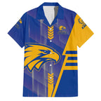 Personalized West Coast Eagles Family Matching Off Shoulder Short Dress and Hawaiian Shirt Modern Geometric Sports Graphic Style