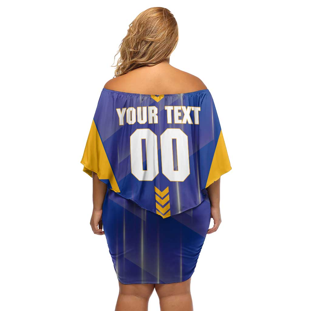 Personalized West Coast Eagles Family Matching Off Shoulder Short Dress and Hawaiian Shirt Modern Geometric Sports Graphic Style