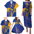 Personalized West Coast Eagles Family Matching Puletasi and Hawaiian Shirt Modern Geometric Sports Graphic Style