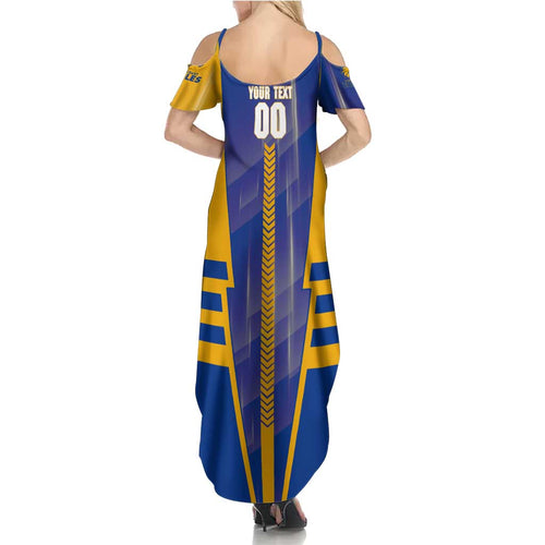 Personalized West Coast Eagles Family Matching Summer Maxi Dress and Hawaiian Shirt Modern Geometric Sports Graphic Style