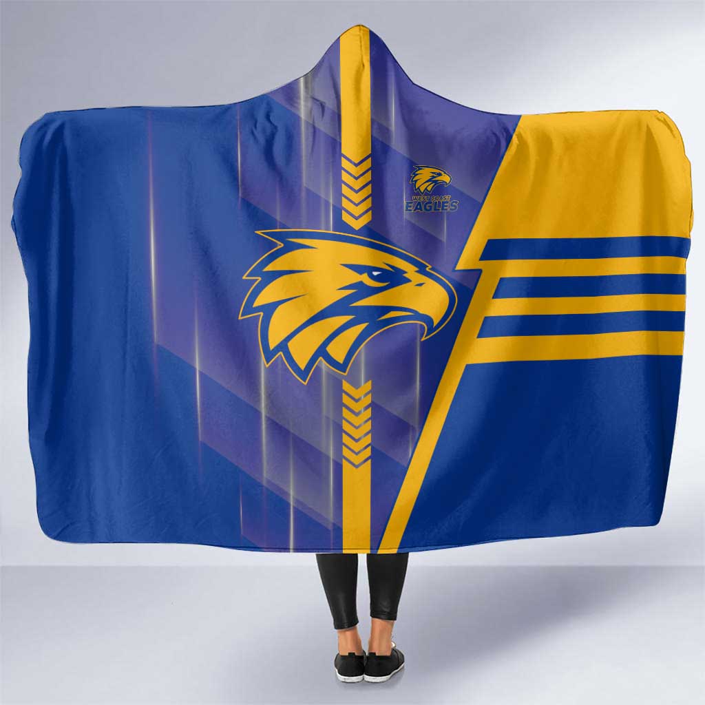 West Coast Eagles Hooded Blanket Modern Geometric Sports Graphic Style