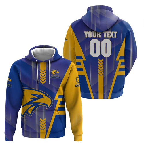 Personalized West Coast Eagles Hoodie Modern Geometric Sports Graphic Style