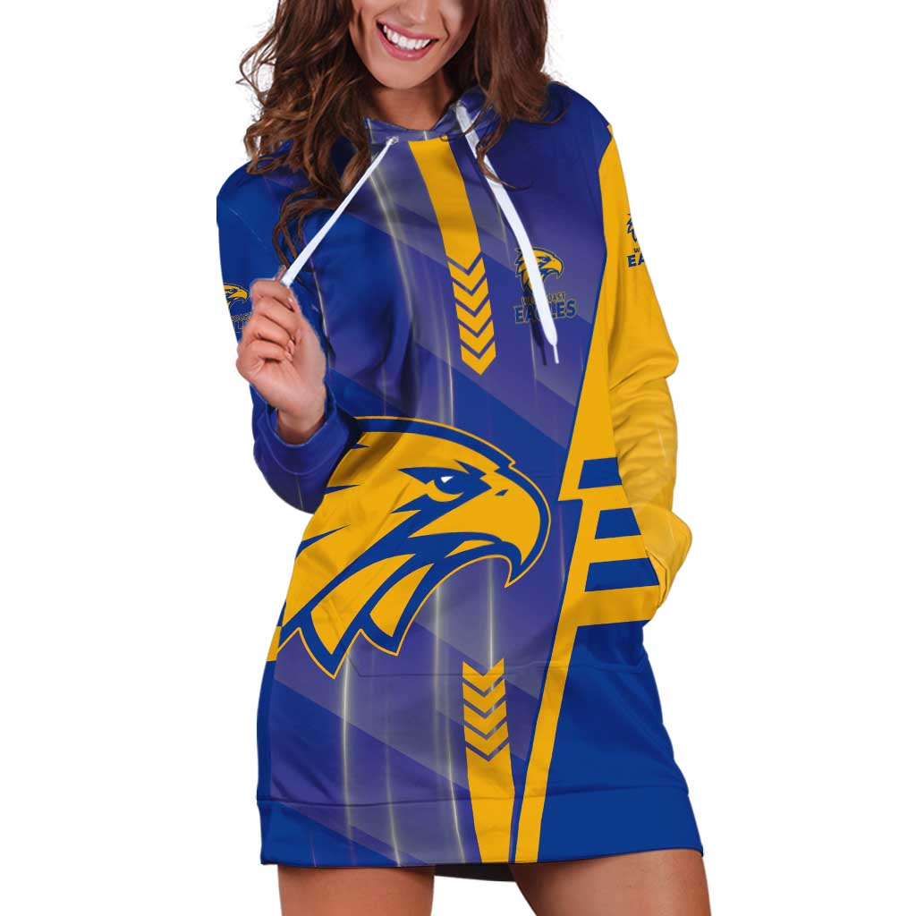 Personalized West Coast Eagles Hoodie Dress Modern Geometric Sports Graphic Style