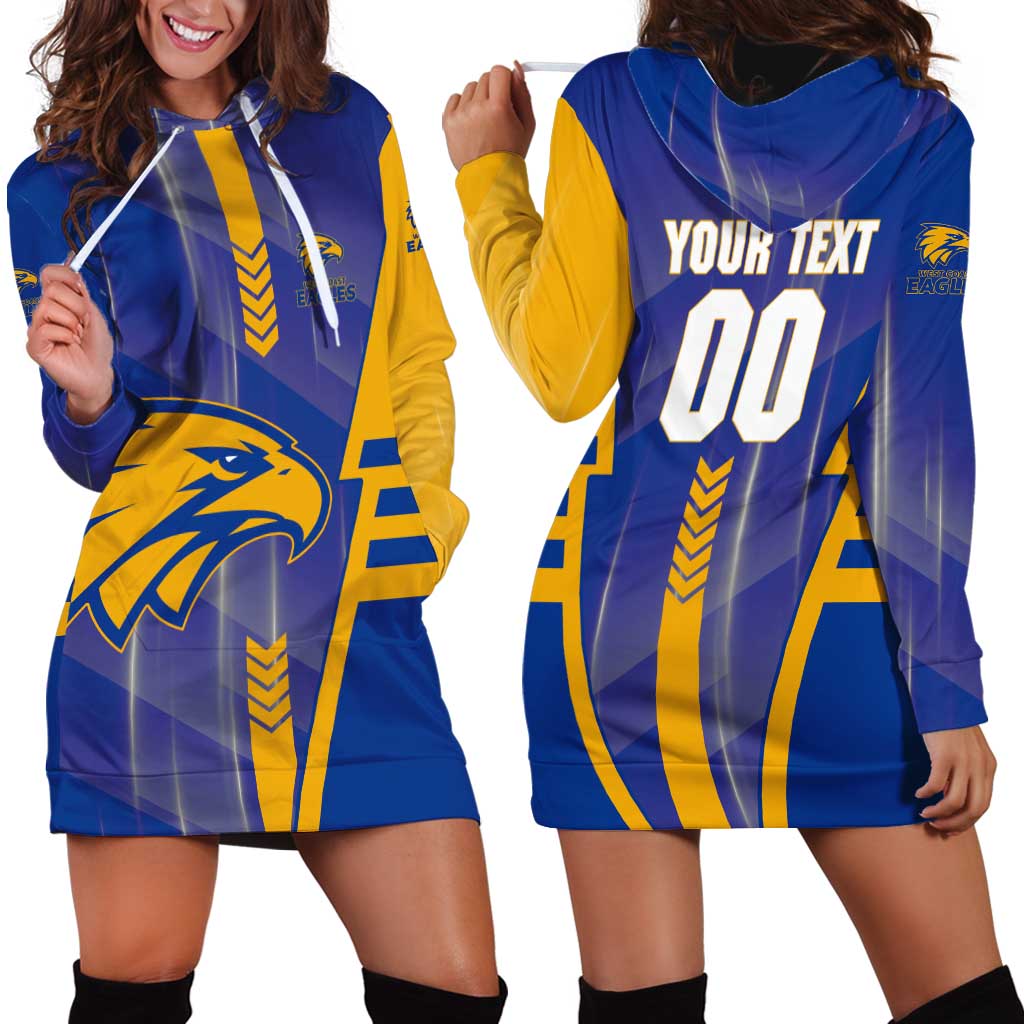 Personalized West Coast Eagles Hoodie Dress Modern Geometric Sports Graphic Style