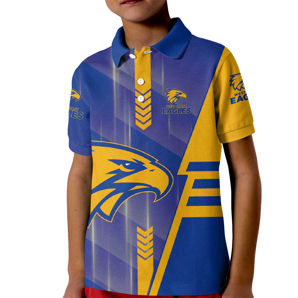 Personalized West Coast Eagles Kid Polo Shirt Modern Geometric Sports Graphic Style