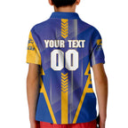 Personalized West Coast Eagles Kid Polo Shirt Modern Geometric Sports Graphic Style