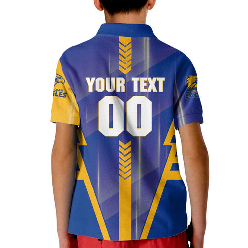 Personalized West Coast Eagles Kid Polo Shirt Modern Geometric Sports Graphic Style