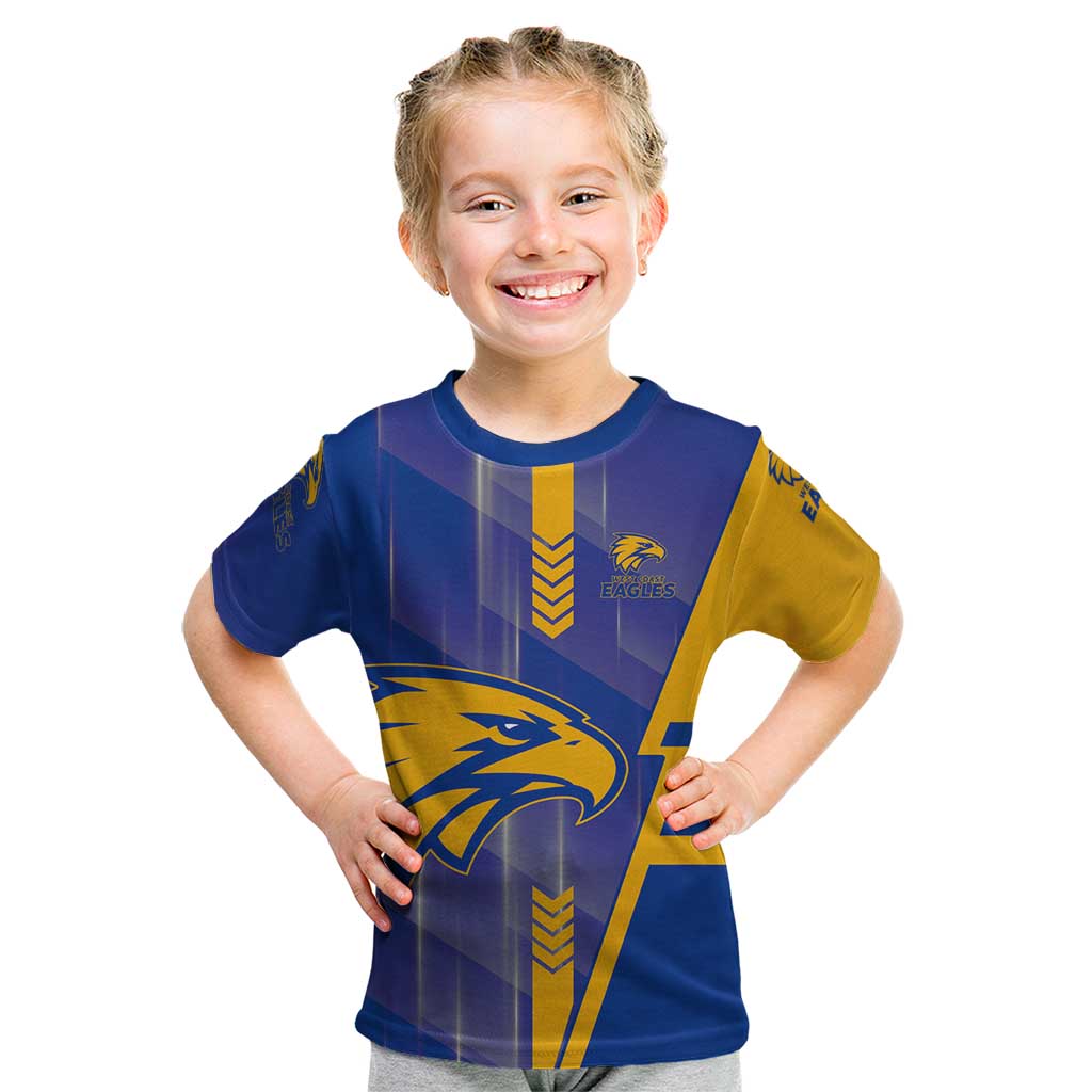 Personalized West Coast Eagles Kid T Shirt Modern Geometric Sports Graphic Style