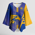 Personalized West Coast Eagles Kimono Sleeve Blouse Modern Geometric Sports Graphic Style