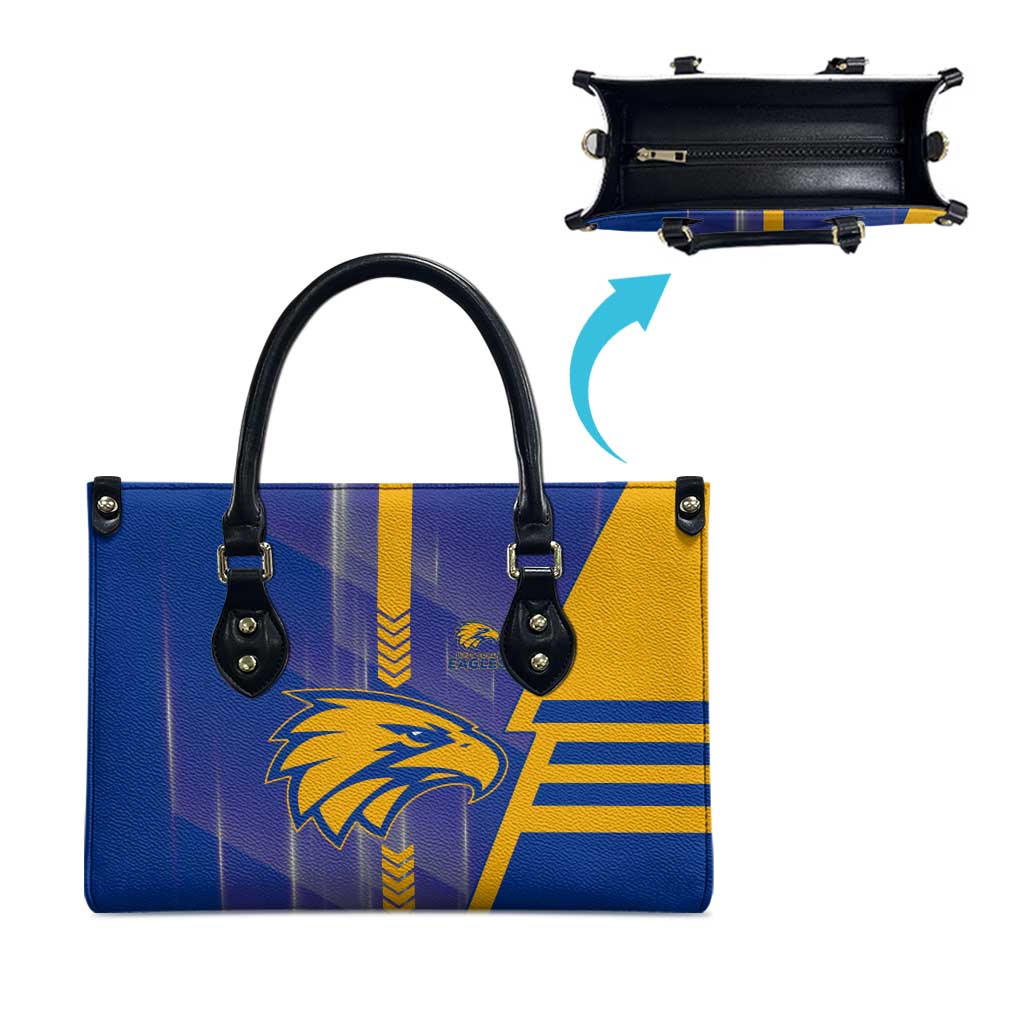 West Coast Eagles Leather Bag Modern Geometric Sports Graphic Style