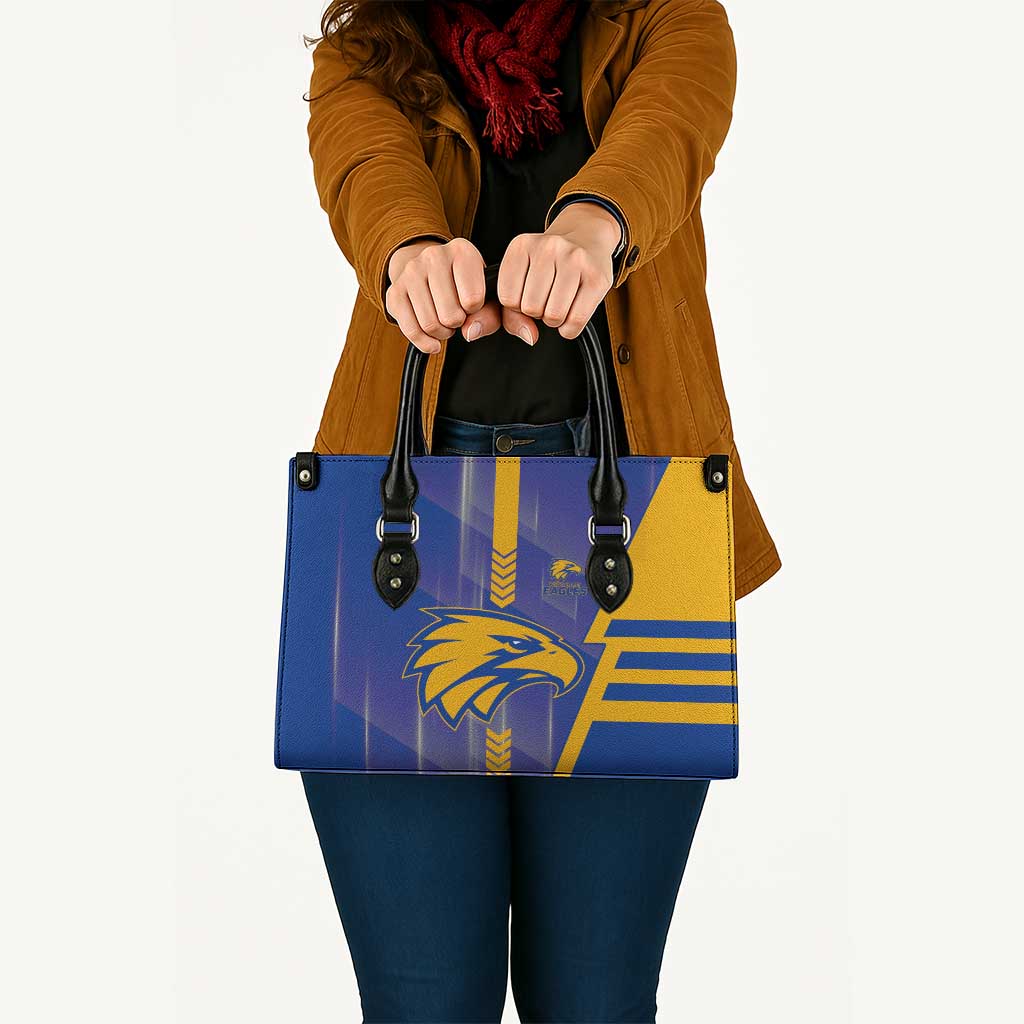 West Coast Eagles Leather Bag Modern Geometric Sports Graphic Style