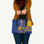 West Coast Eagles Leather Bag Modern Geometric Sports Graphic Style
