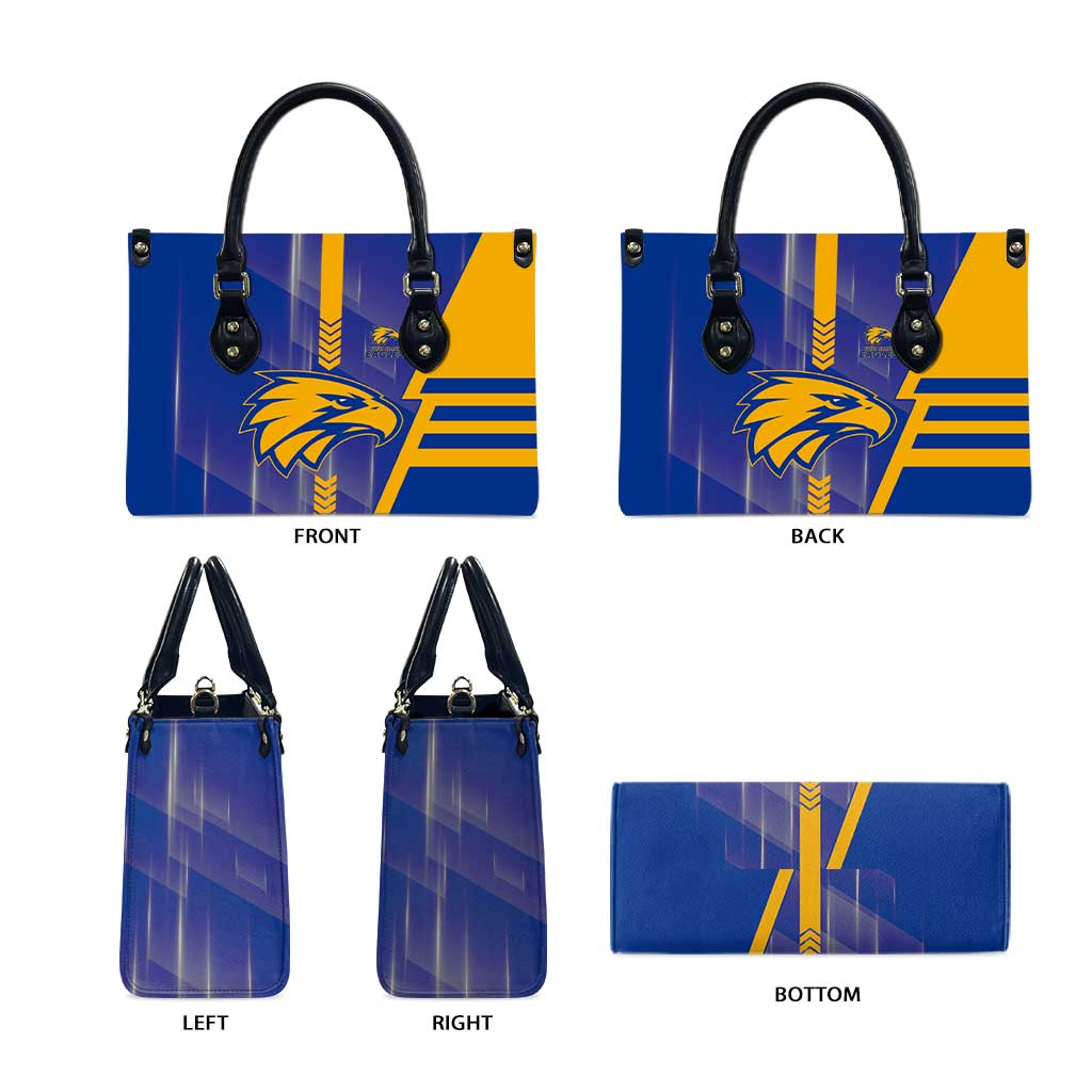 West Coast Eagles Leather Bag Modern Geometric Sports Graphic Style