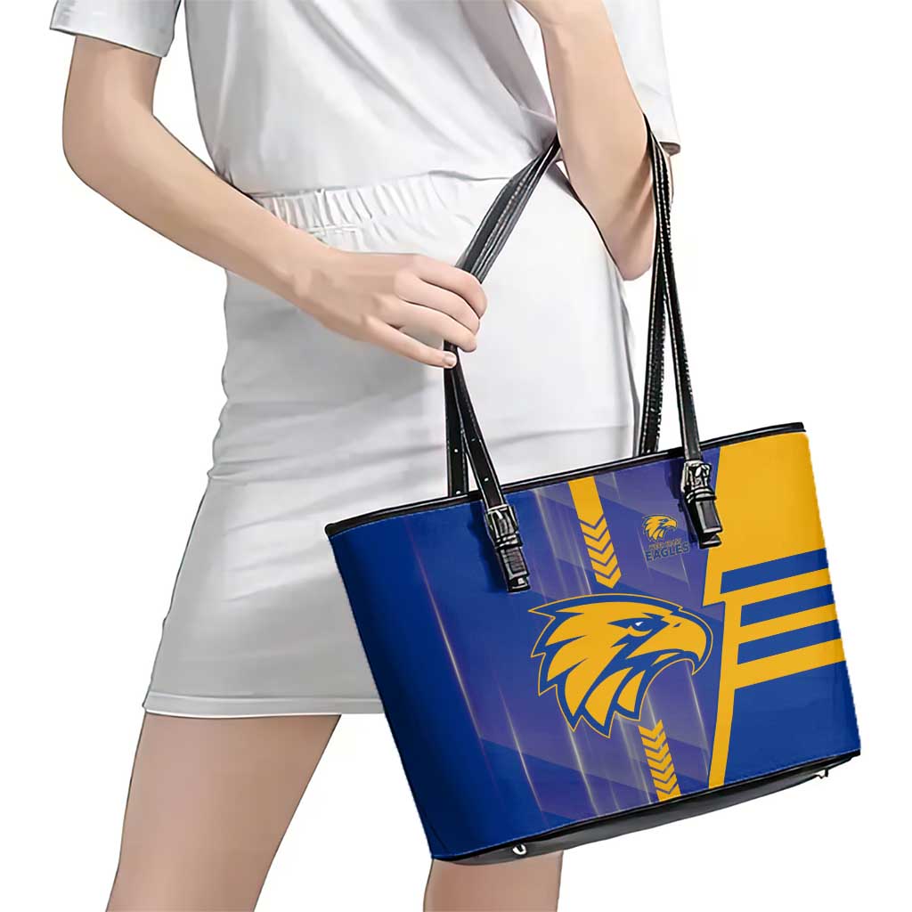 West Coast Eagles Leather Tote Bag Modern Geometric Sports Graphic Style