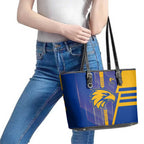 West Coast Eagles Leather Tote Bag Modern Geometric Sports Graphic Style
