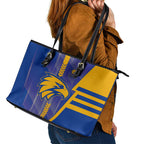 West Coast Eagles Leather Tote Bag Modern Geometric Sports Graphic Style
