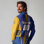 Personalized West Coast Eagles Long Sleeve Polo Shirt Modern Geometric Sports Graphic Style