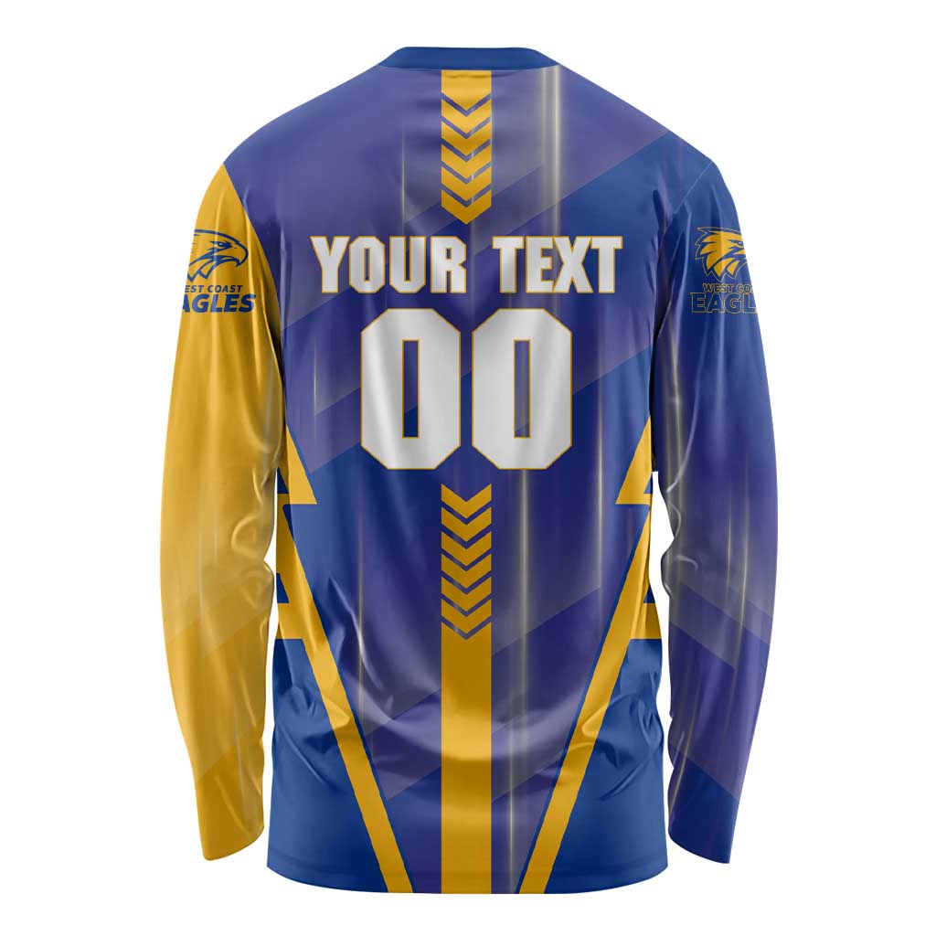 Personalized West Coast Eagles Long Sleeve Shirt Modern Geometric Sports Graphic Style