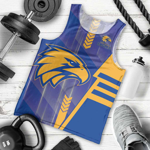 Personalized West Coast Eagles Men Tank Top Modern Geometric Sports Graphic Style