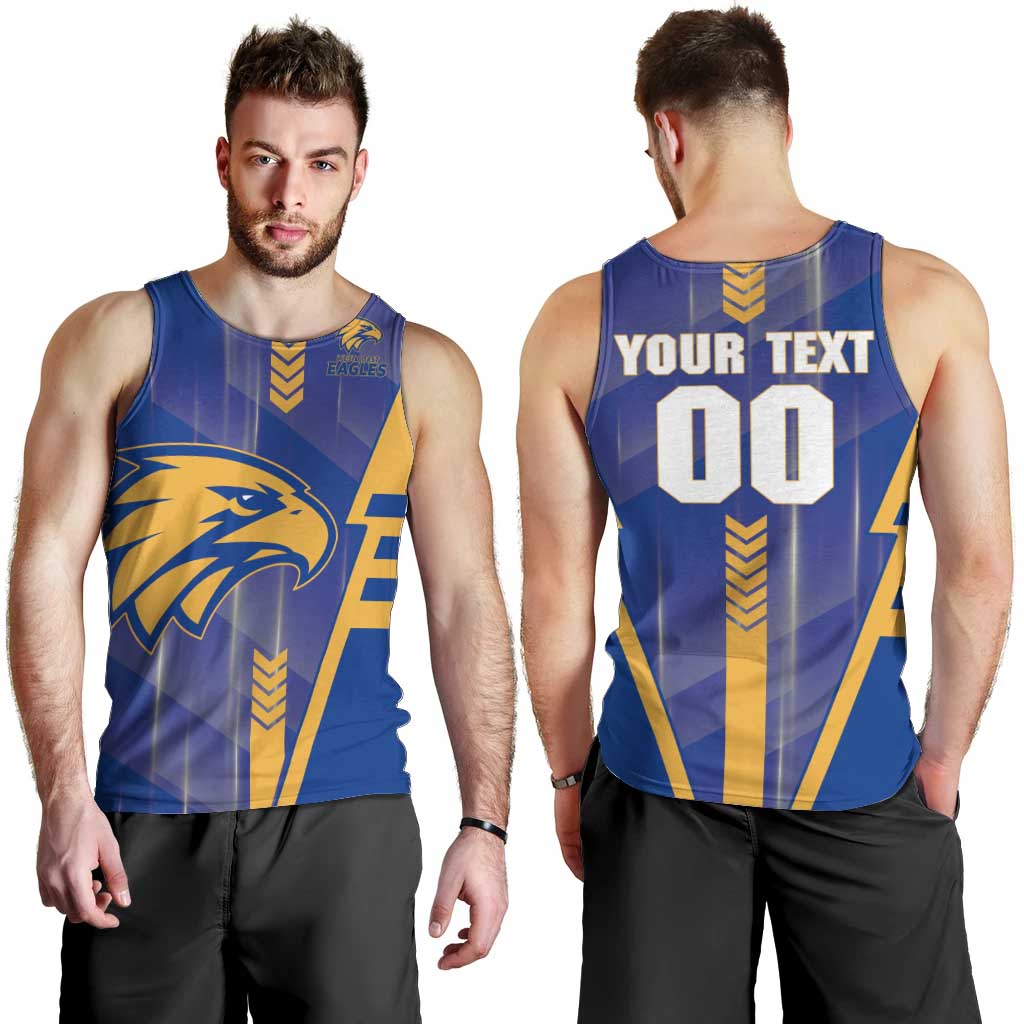 Personalized West Coast Eagles Men Tank Top Modern Geometric Sports Graphic Style