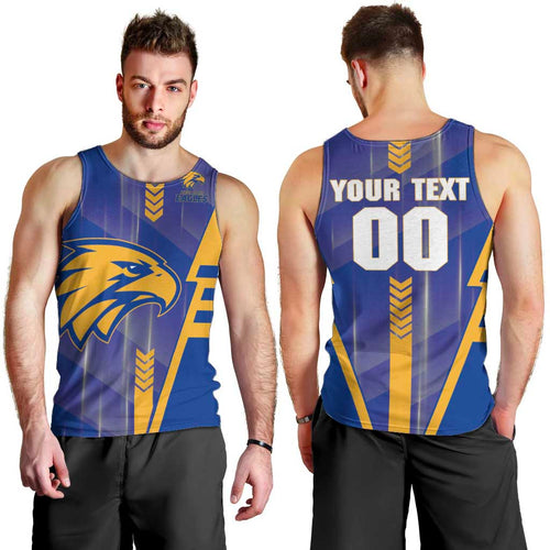 Personalized West Coast Eagles Men Tank Top Modern Geometric Sports Graphic Style