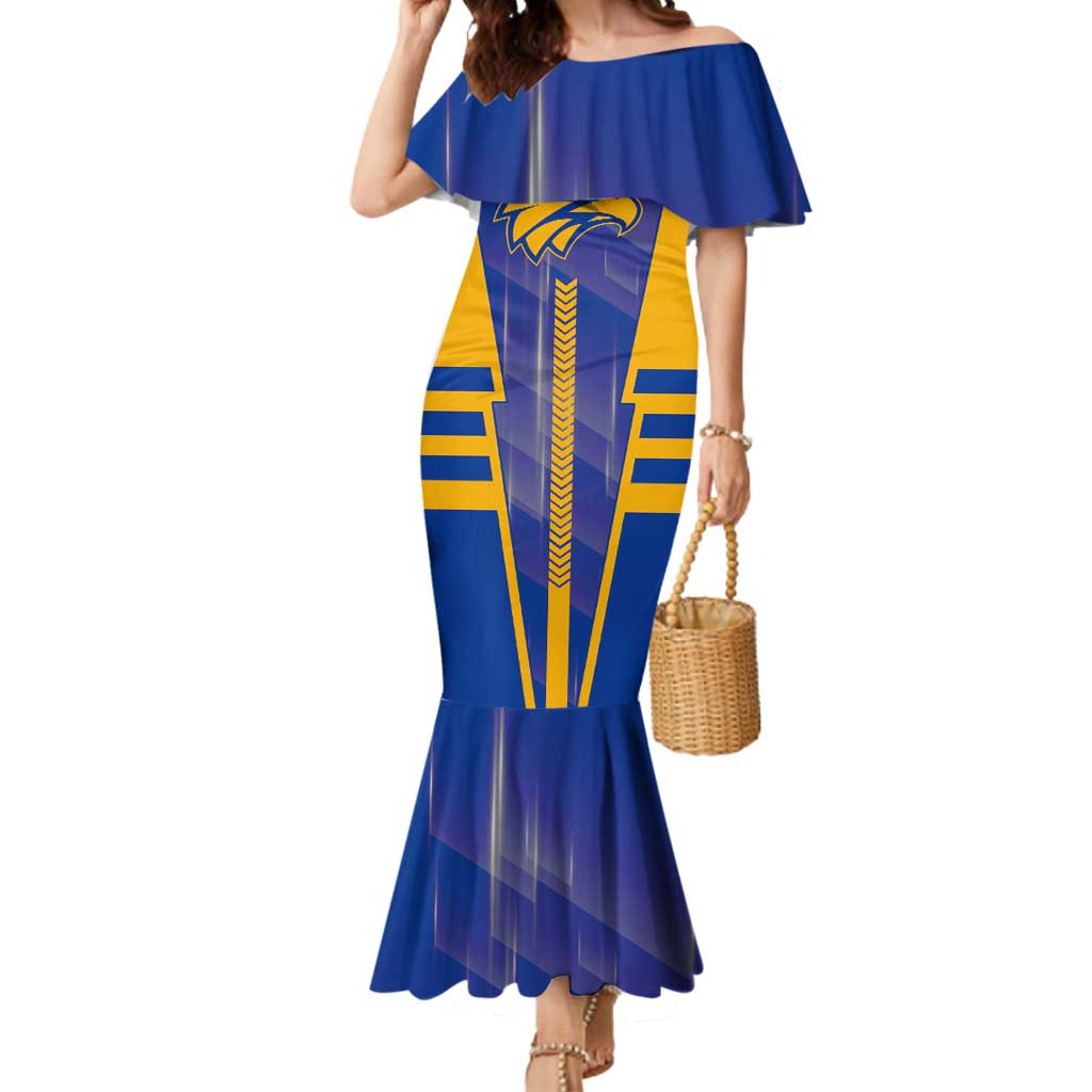 Personalized West Coast Eagles Mermaid Dress Modern Geometric Sports Graphic Style