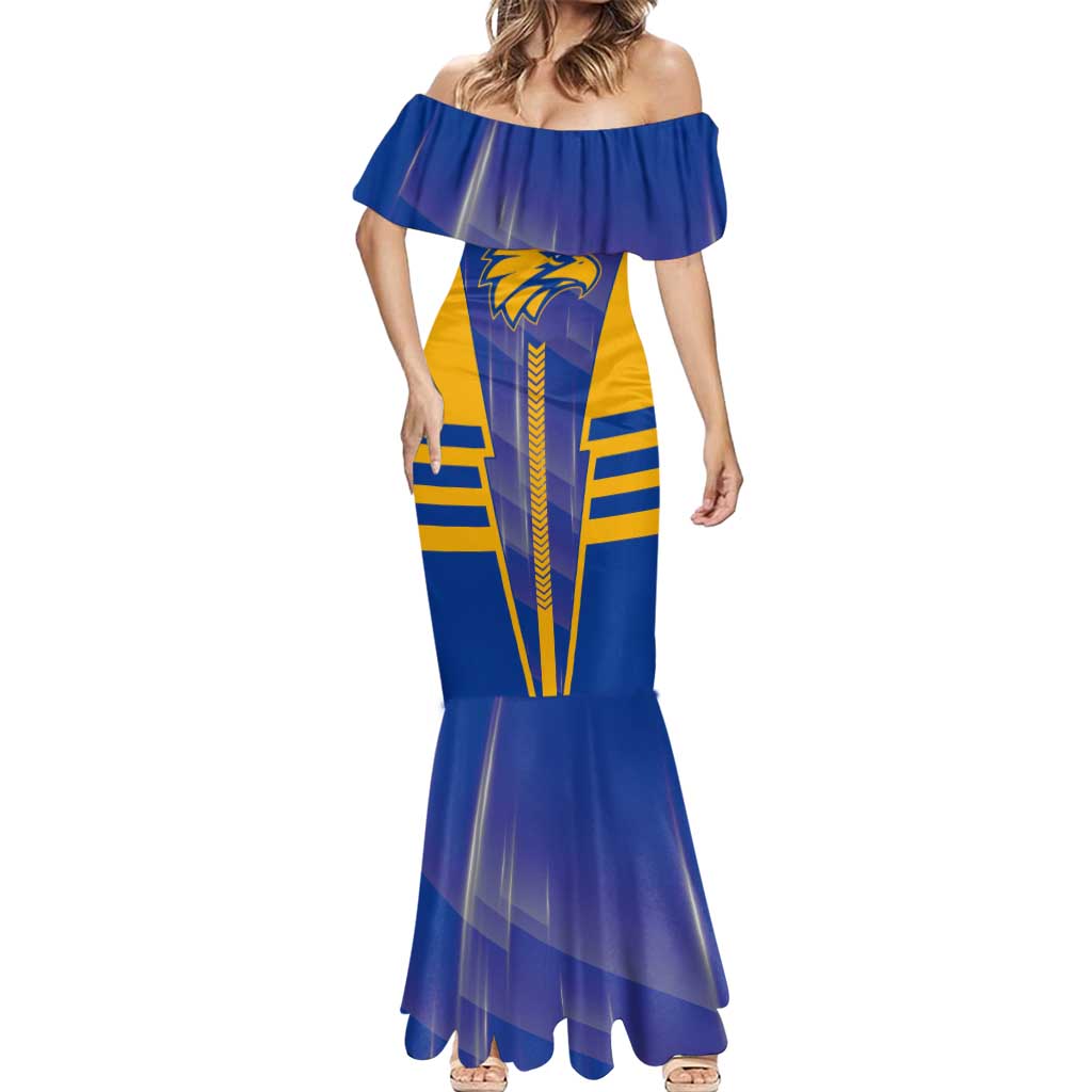 Personalized West Coast Eagles Mermaid Dress Modern Geometric Sports Graphic Style