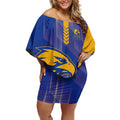 Personalized West Coast Eagles Off Shoulder Short Dress Modern Geometric Sports Graphic Style