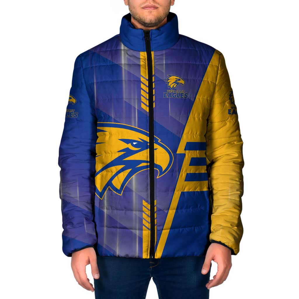 Personalized West Coast Eagles Padded Jacket Modern Geometric Sports Graphic Style