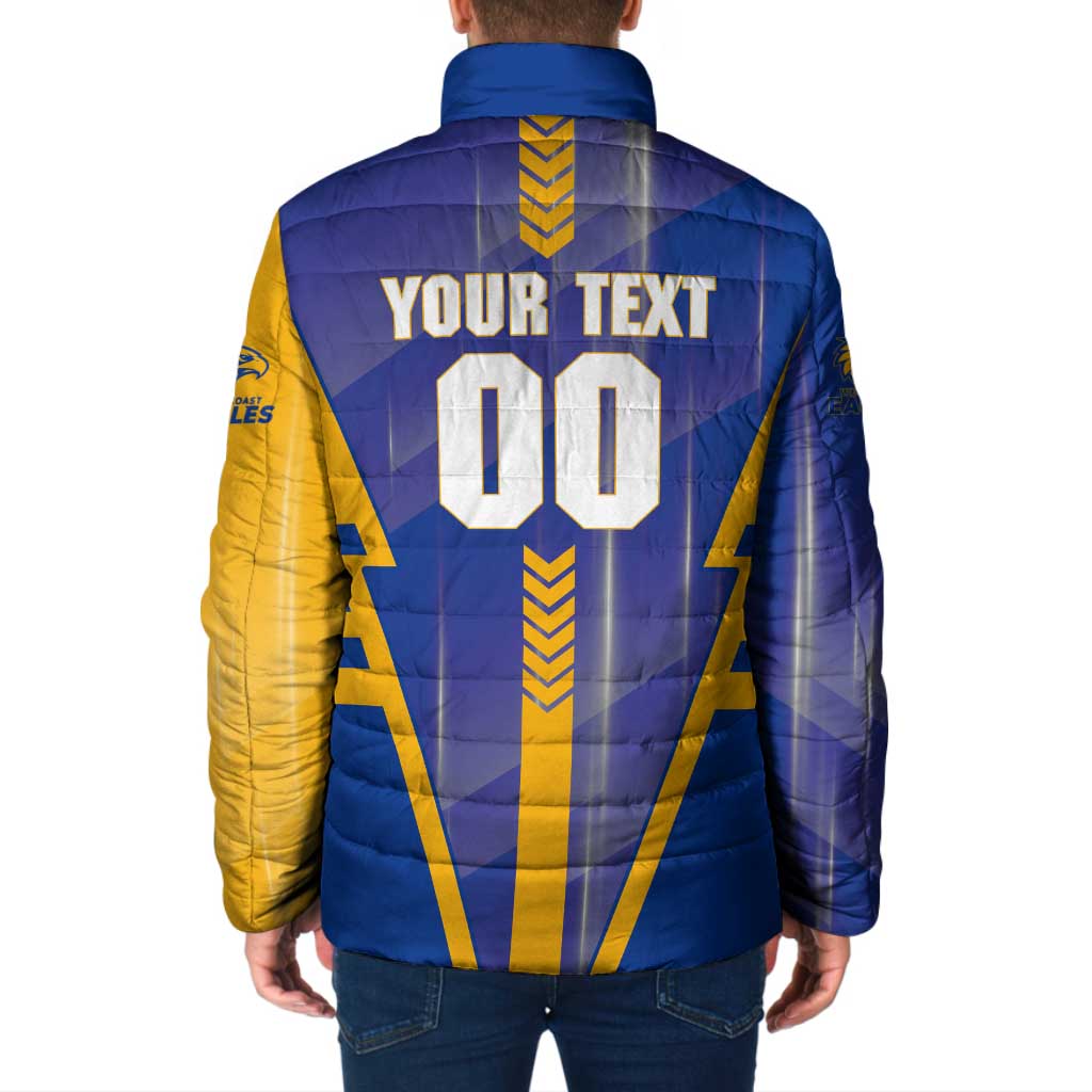 Personalized West Coast Eagles Padded Jacket Modern Geometric Sports Graphic Style