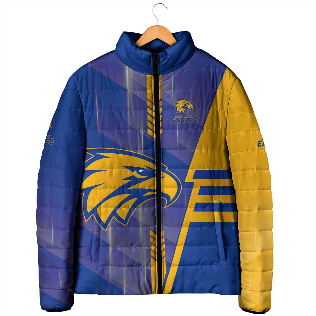 Personalized West Coast Eagles Padded Jacket Modern Geometric Sports Graphic Style