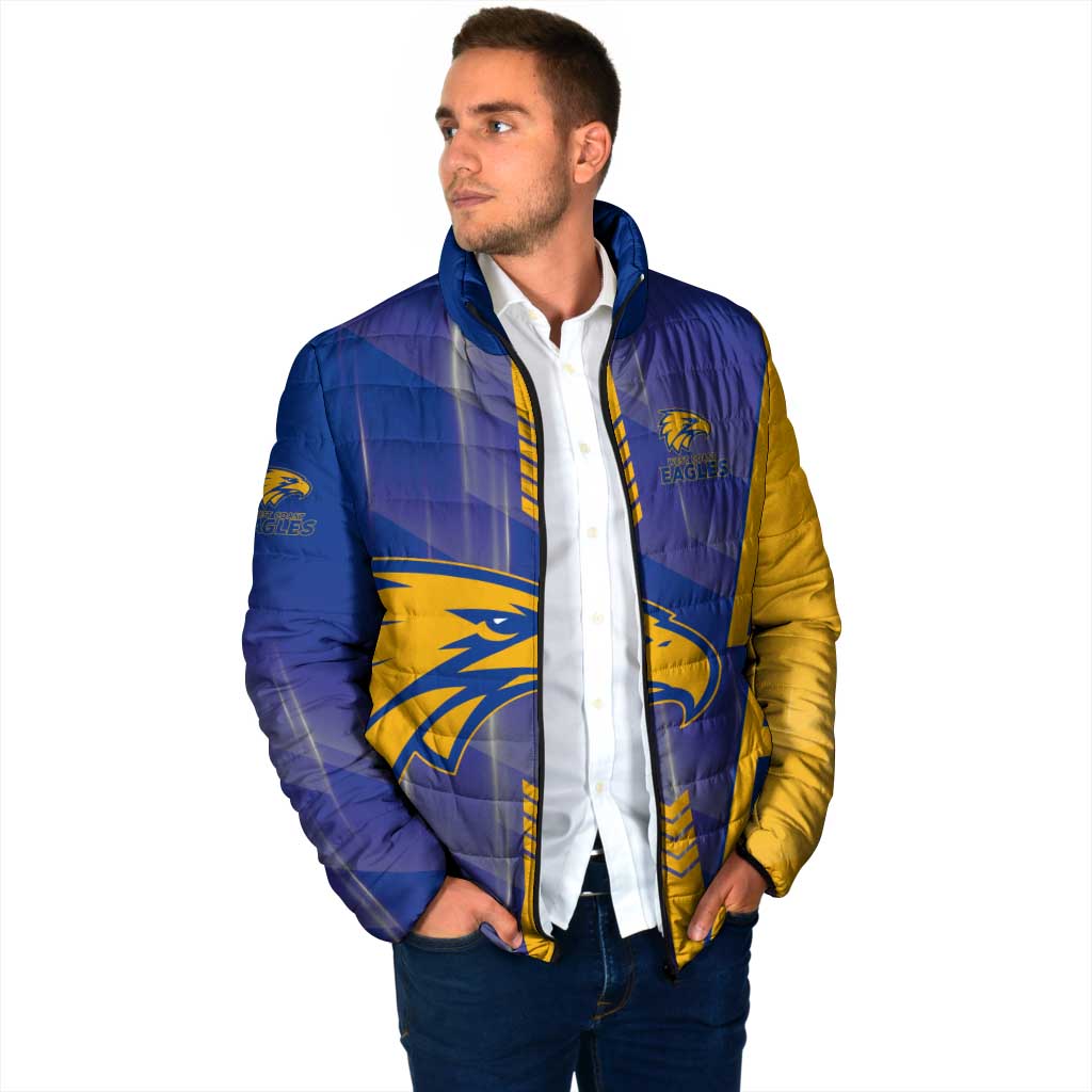 Personalized West Coast Eagles Padded Jacket Modern Geometric Sports Graphic Style