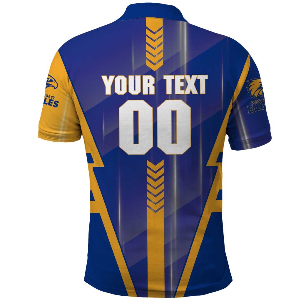 Personalized West Coast Eagles Polo Shirt Modern Geometric Sports Graphic Style