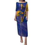 Personalized West Coast Eagles Puletasi Modern Geometric Sports Graphic Style