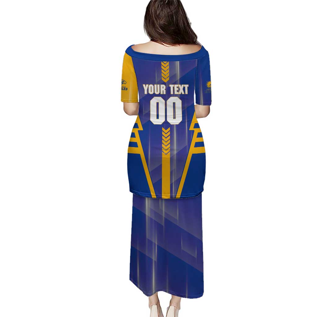 Personalized West Coast Eagles Puletasi Modern Geometric Sports Graphic Style