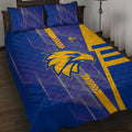 West Coast Eagles Quilt Bed Set Modern Geometric Sports Graphic Style