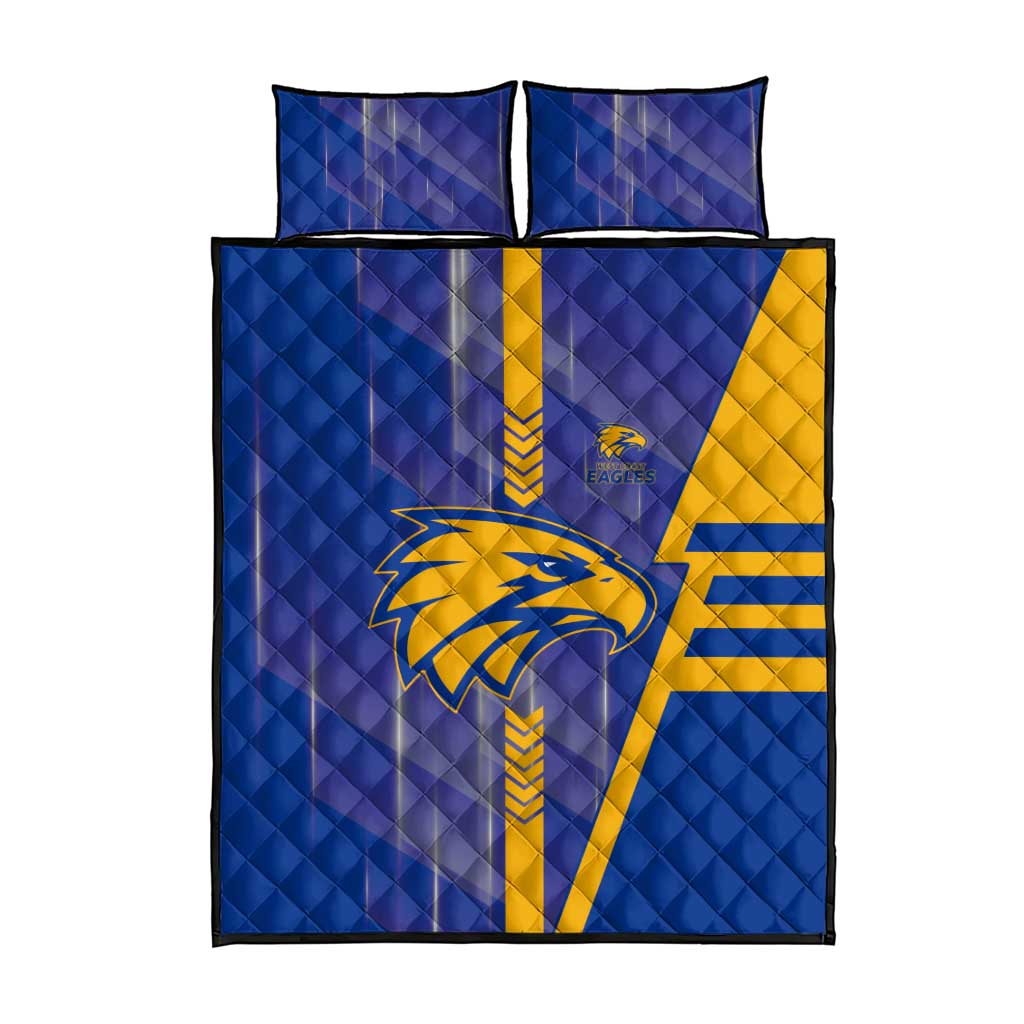 West Coast Eagles Quilt Bed Set Modern Geometric Sports Graphic Style