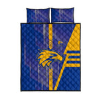 West Coast Eagles Quilt Bed Set Modern Geometric Sports Graphic Style