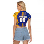 Personalized West Coast Eagles Raglan Cropped T Shirt Modern Geometric Sports Graphic Style