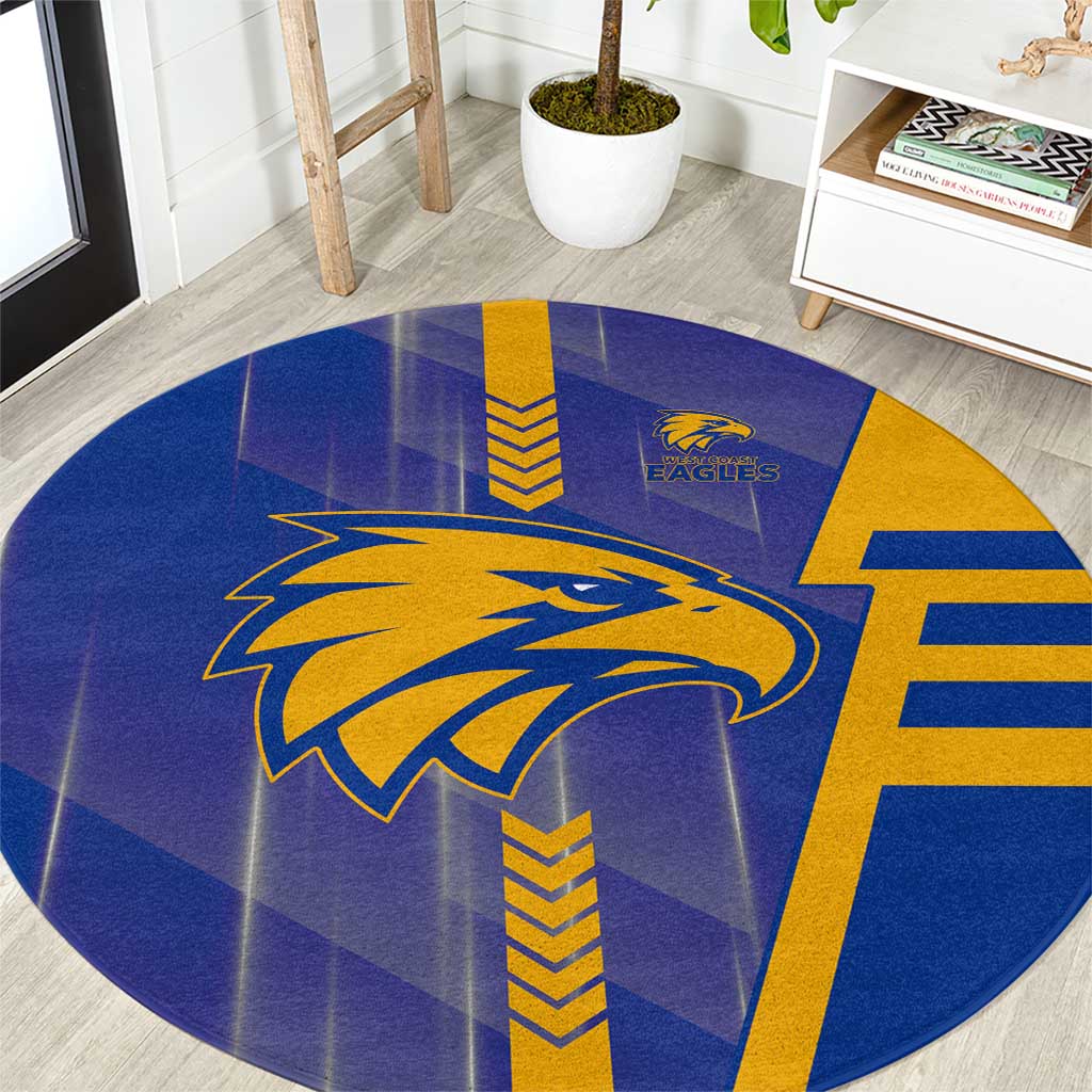 West Coast Eagles Round Carpet Modern Geometric Sports Graphic Style