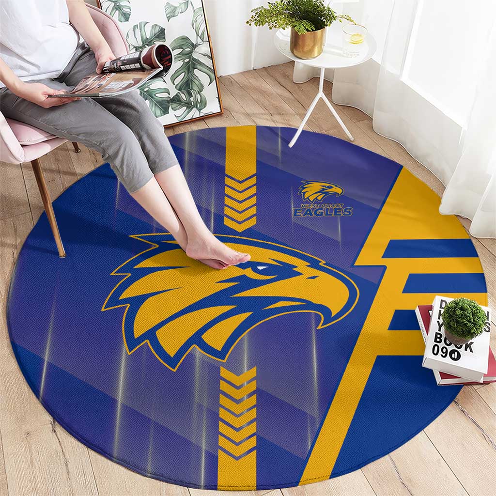West Coast Eagles Round Carpet Modern Geometric Sports Graphic Style